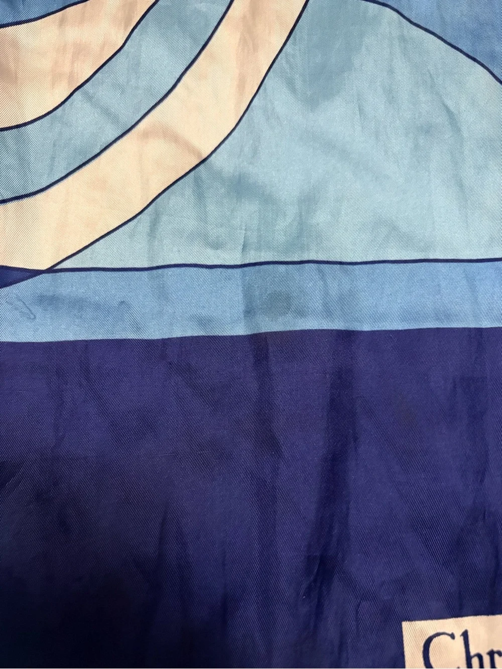 Christian Dior Blue Geometric Scarf